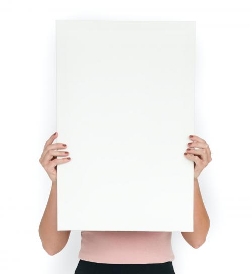 Woman Holding Blank Paper Shoot - 5615