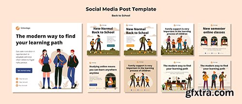 Back to school social media post template