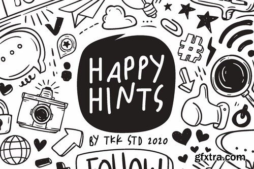 Happy Hints - doodle handwriting font