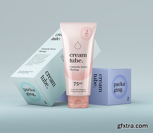 Cosmetic Psd Cream Tube Mockup Vol2