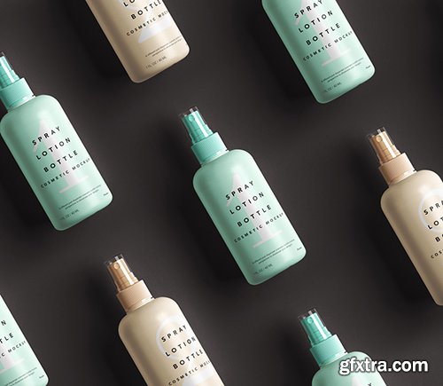 Spray Lotion Cosmetic Psd Mockup Bottle