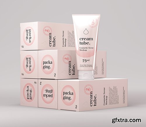 Cosmetic Psd Cream Tube Mockup