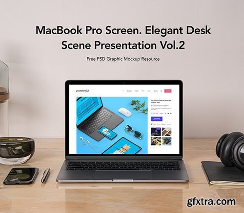 Desk Psd MacBook Pro Scene Set Vol2