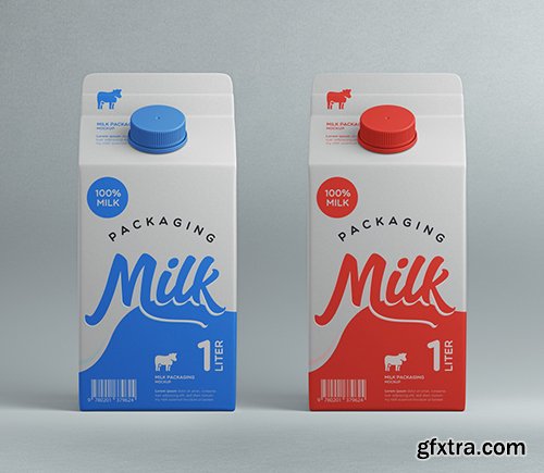 Carton Psd Milk Packaging Mockup