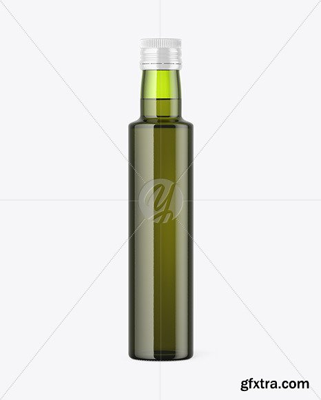 250ml Green Glass Olive Oil Bottle Mockup 63950