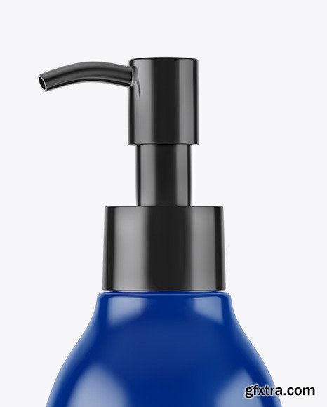 Glossy Cosmetic Bottle with Pump Mockup 64041