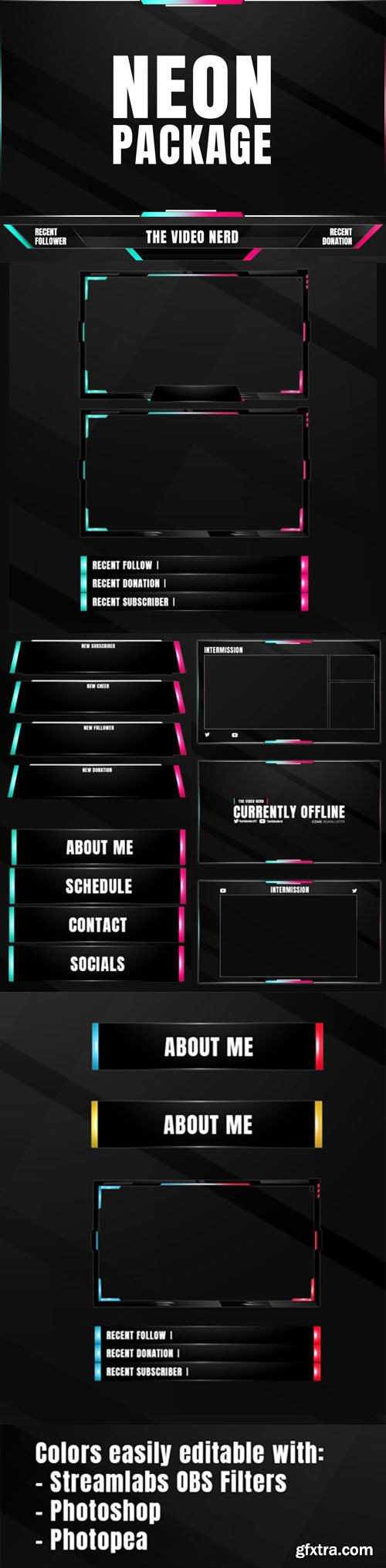 NEON Overlay PSD Package 