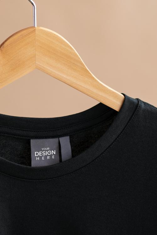 Black shirt in a hanger mockup - 1216428