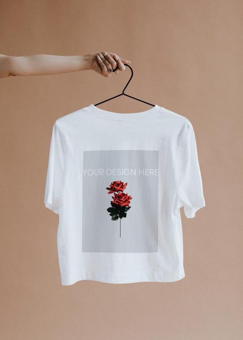 White shirt in a hanger mockup - 1216433