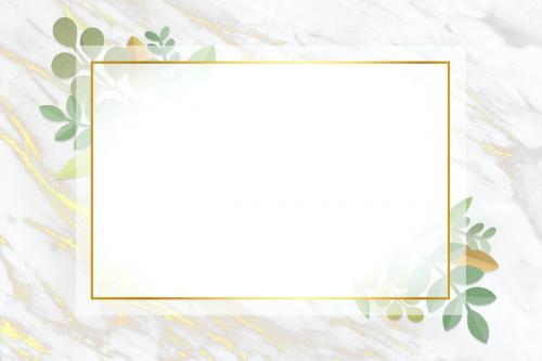 Blank leafy rectangle golden frame - 1219686