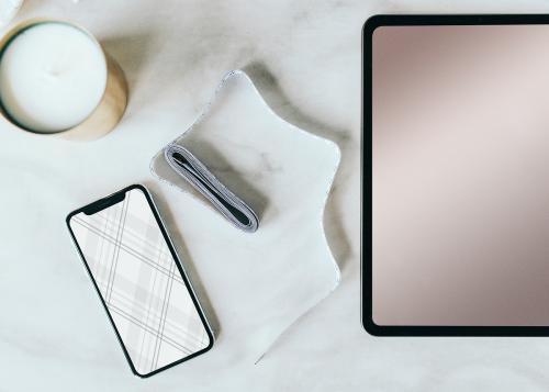 Digital device mockups on a desk - 1220934