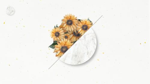 Sunflower bouquet on white background illustration - 1222383