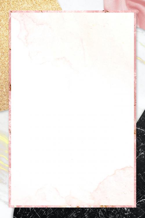 Pink frame on marble textured background illustration - 1222469