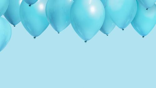 Festive pastel blue balloon banner - 1224736