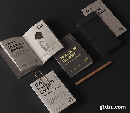 Notebook Psd Booklet Mockup Set