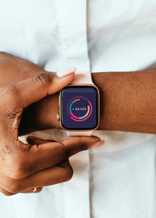 Closeup of a smartwatch on a wrist - 1226718