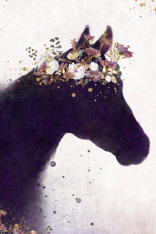 Horse head silhouette painting background illustration - 1227906