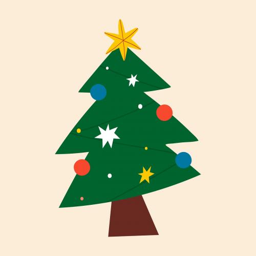 Festive decorative Christmas tree social ads template illustration - 1230374