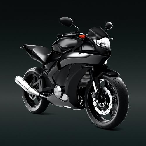 Black sports bike 3D vector - 937759