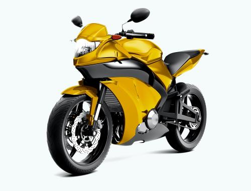 Yellow sports bike 3D vector - 937773