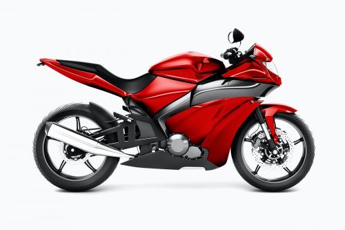 Red sports bike 3D vector - 937782