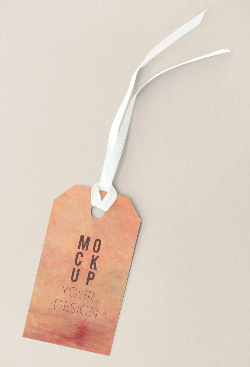 Orange your design here label mockup - 1202123