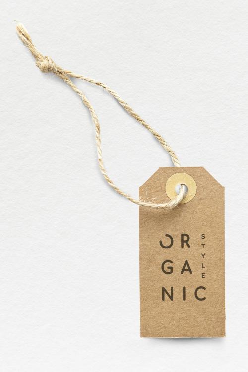 Brown organic style label mockup - 1202126