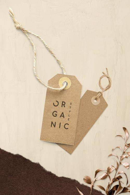 Brown organic style label mockup - 1202160