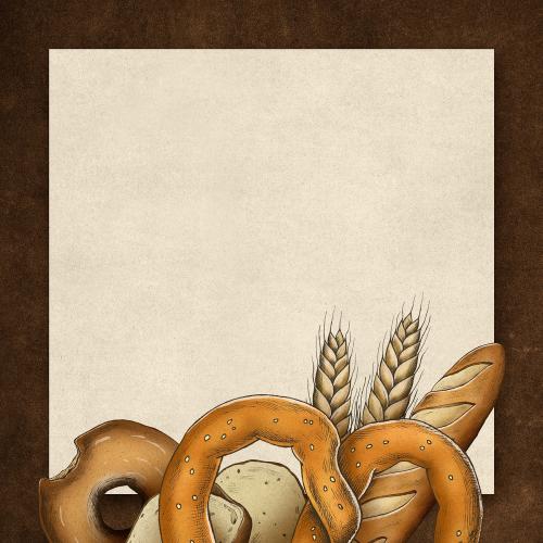 Hand drawn vintage baked bread banner - 1203796