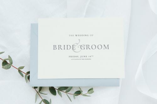 Botanical wedding invitation card mockup - 1204225