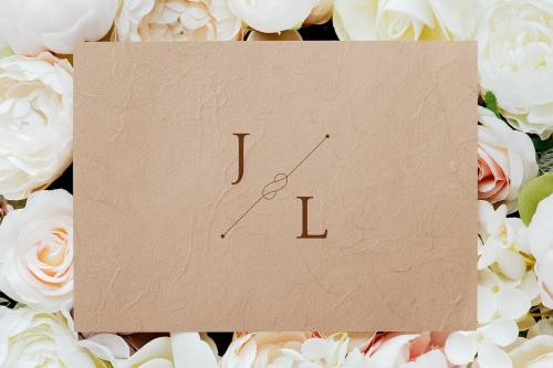 Botanical wedding invitation card mockup - 1204332