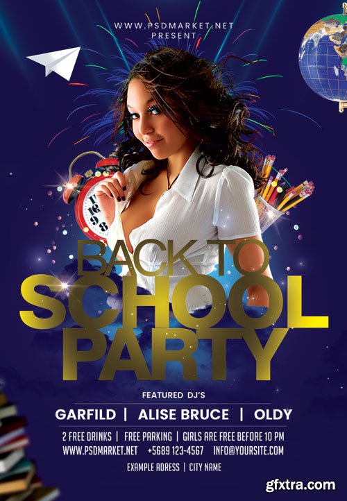 School back night - Premium flyer psd template