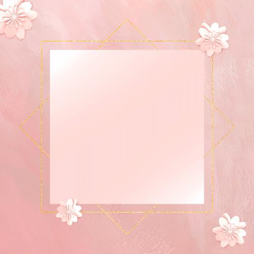 Blank floral golden frame vector - 1208957