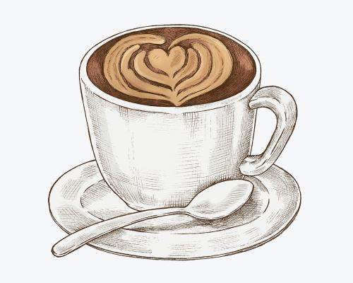 Hand drawn latte art drink illustration - 1209029