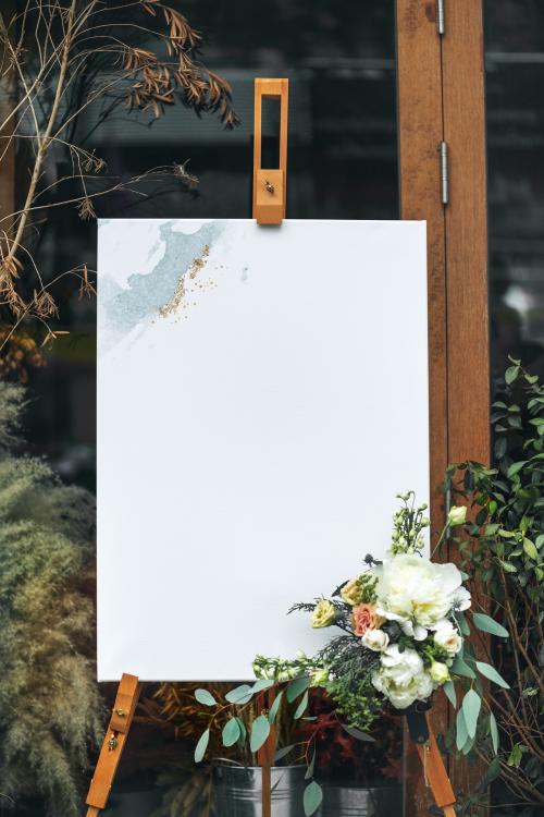 A craft painting on a canvas standing on a easel mockup - 1209968