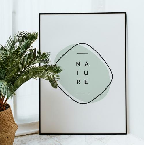 Nature black frame mockup by palm leaves - 1210125