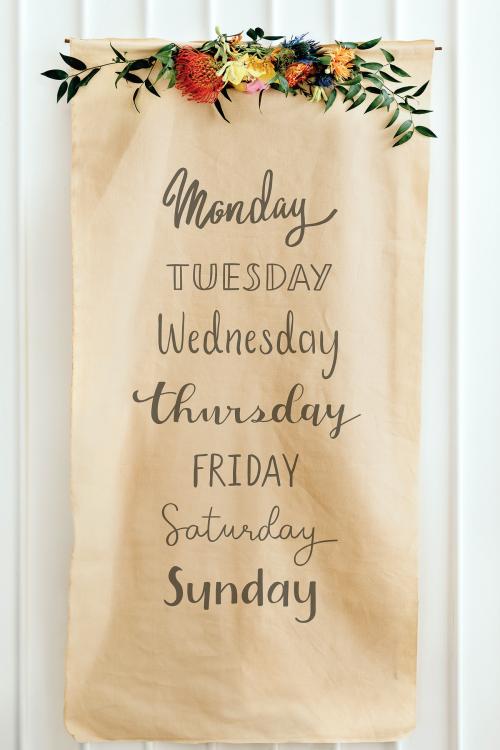 Days of the week on a brown paper mockup - 1210142