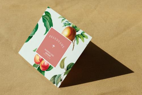 Fruity business card template on a brown textile - 1210244