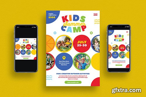 Kids Summer Camp Flyer Set