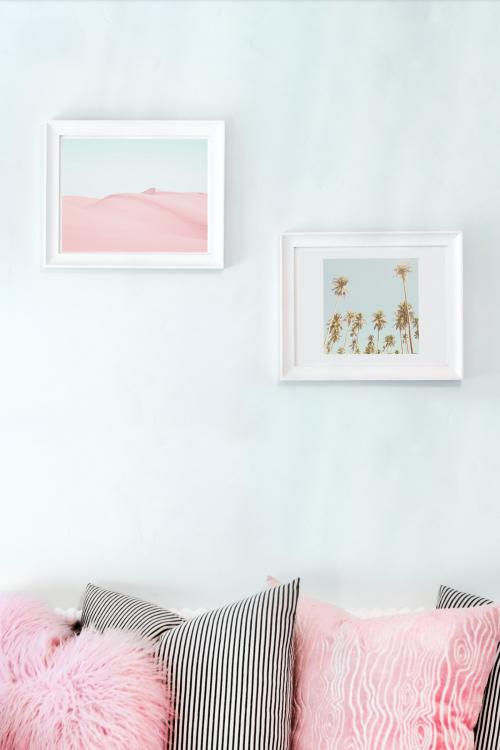 Living room with wall frame mockup - 1211473