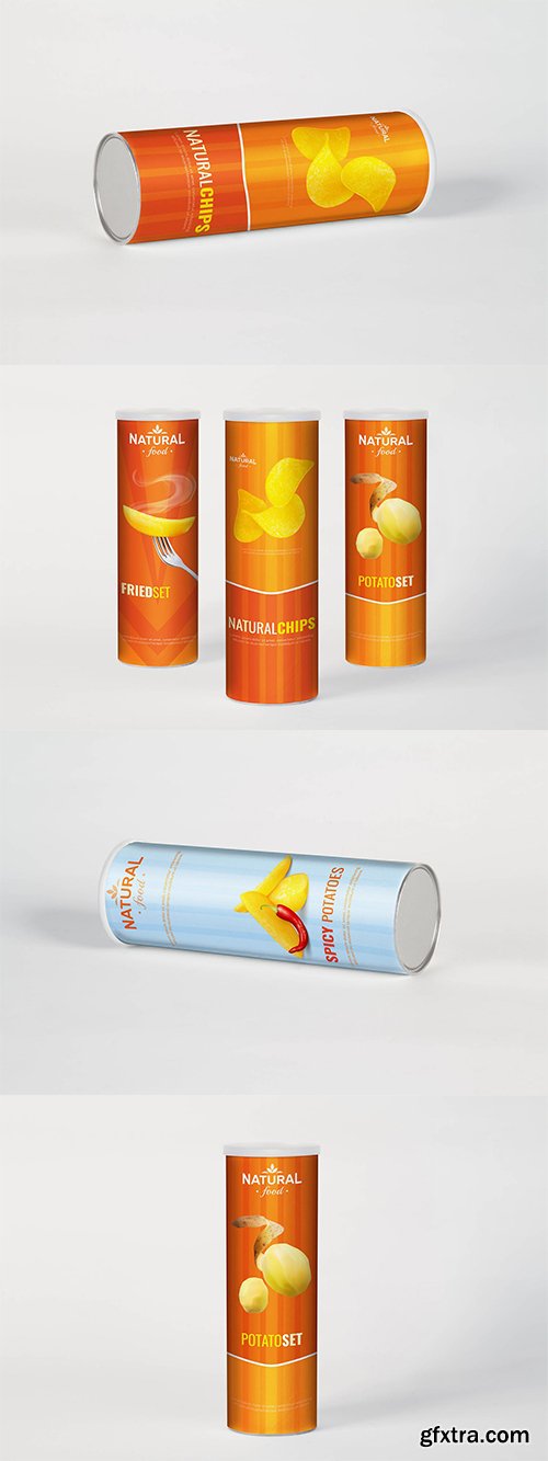 Cylindrical Chips Brand Mock Up