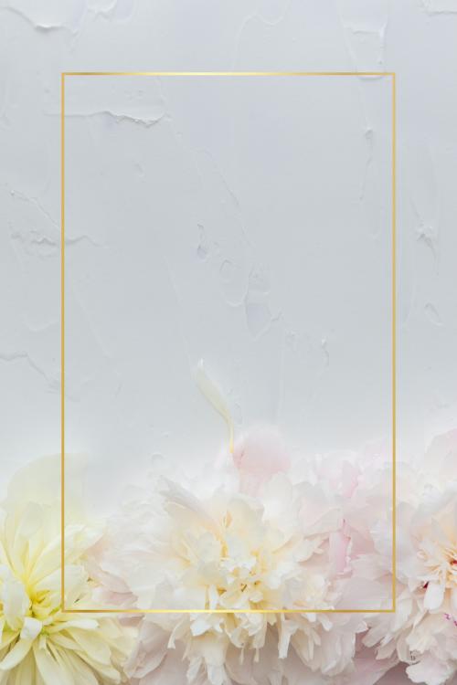 Blank beautiful flowers frame mockup - 1212348