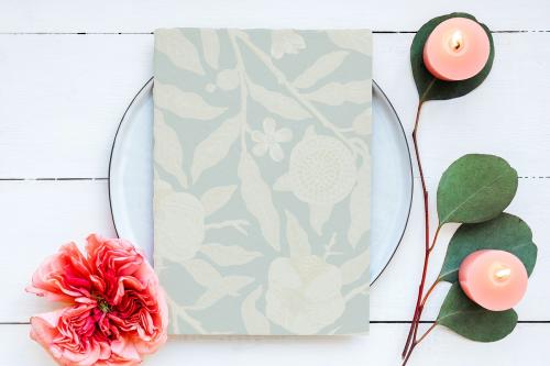 Floral card mockup on a plate - 1212370