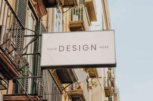 signboard mockup in Naples, Italy - 1198350