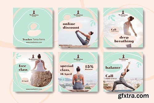 Meditation social media post template 