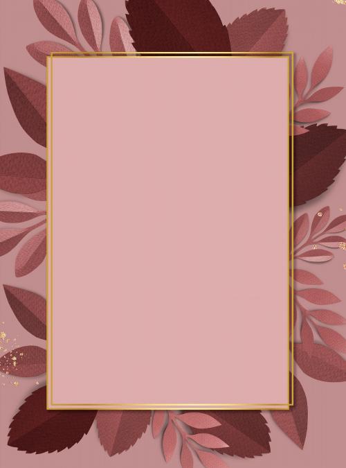 Rectangle paper craft leaf frame template illustration - 1201301