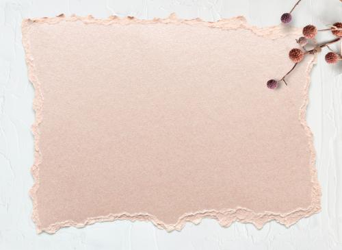 Blank torn rose pink paper template - 1201873