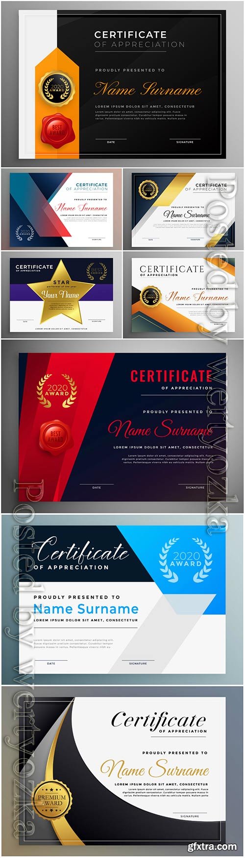 Certificate of appreciation professional vector template