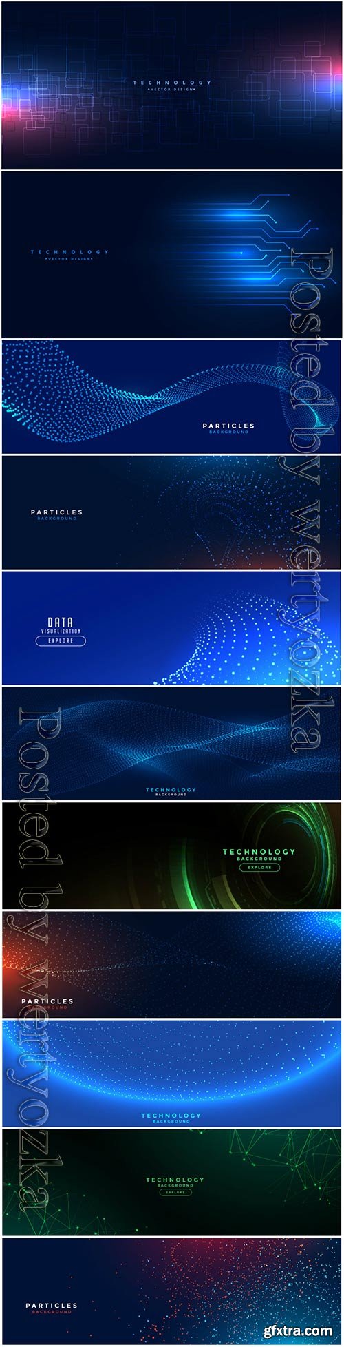 Digital technology network lines mesh vector banner