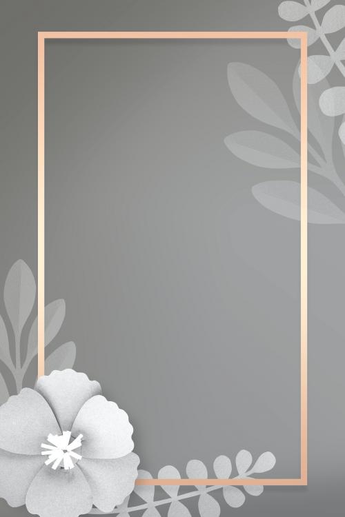 Flower decorated gray banner mockup - 2105450